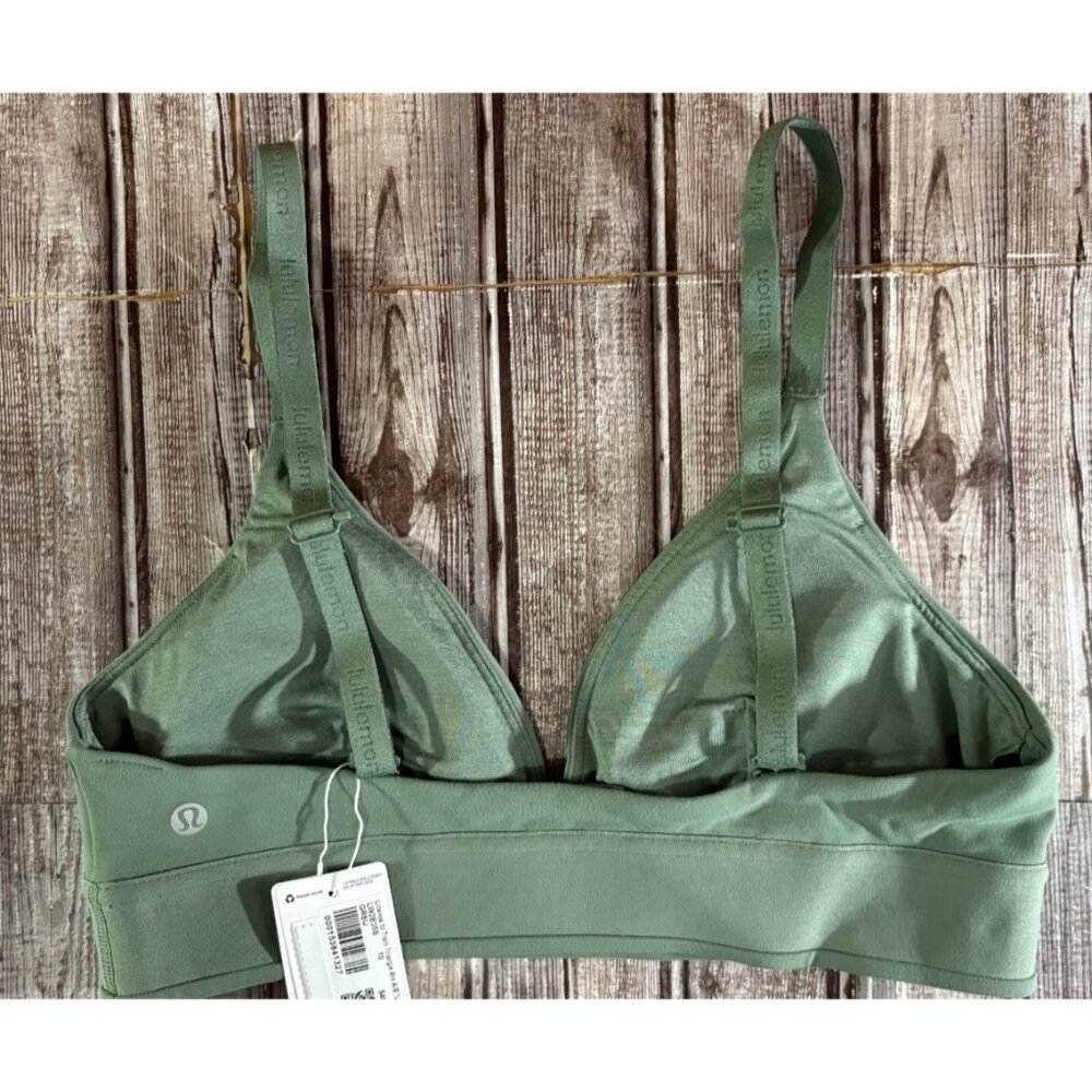 Lululemon License to Train Triangle Bra A/B logo sz 10 color green GREU NWT $48 - Picture 10 of 10